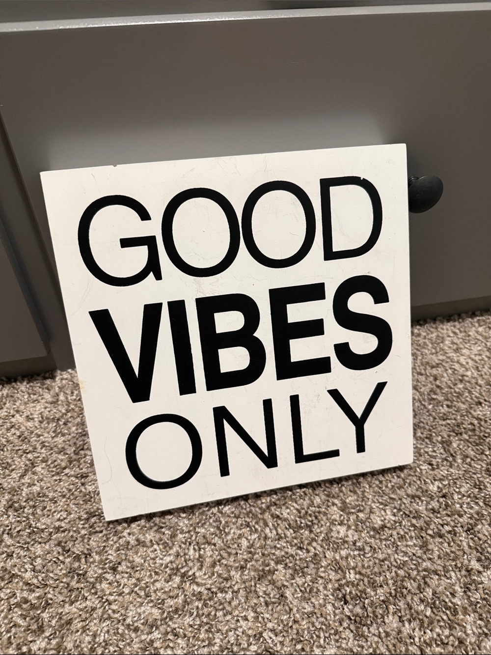 Good Vibes Only Wall Sign - Black on White